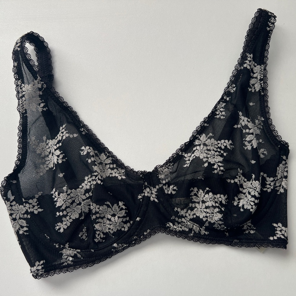 NWOT Intimately Free People Talk About It Mesh Floral Women's Bra - Picture 2 of 6